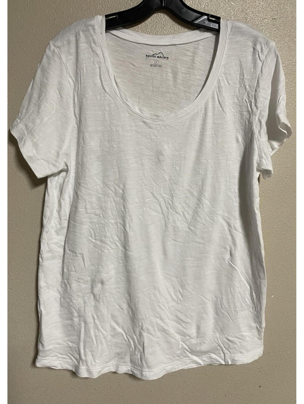 Eddie Bauer Large Solid White Tee Women